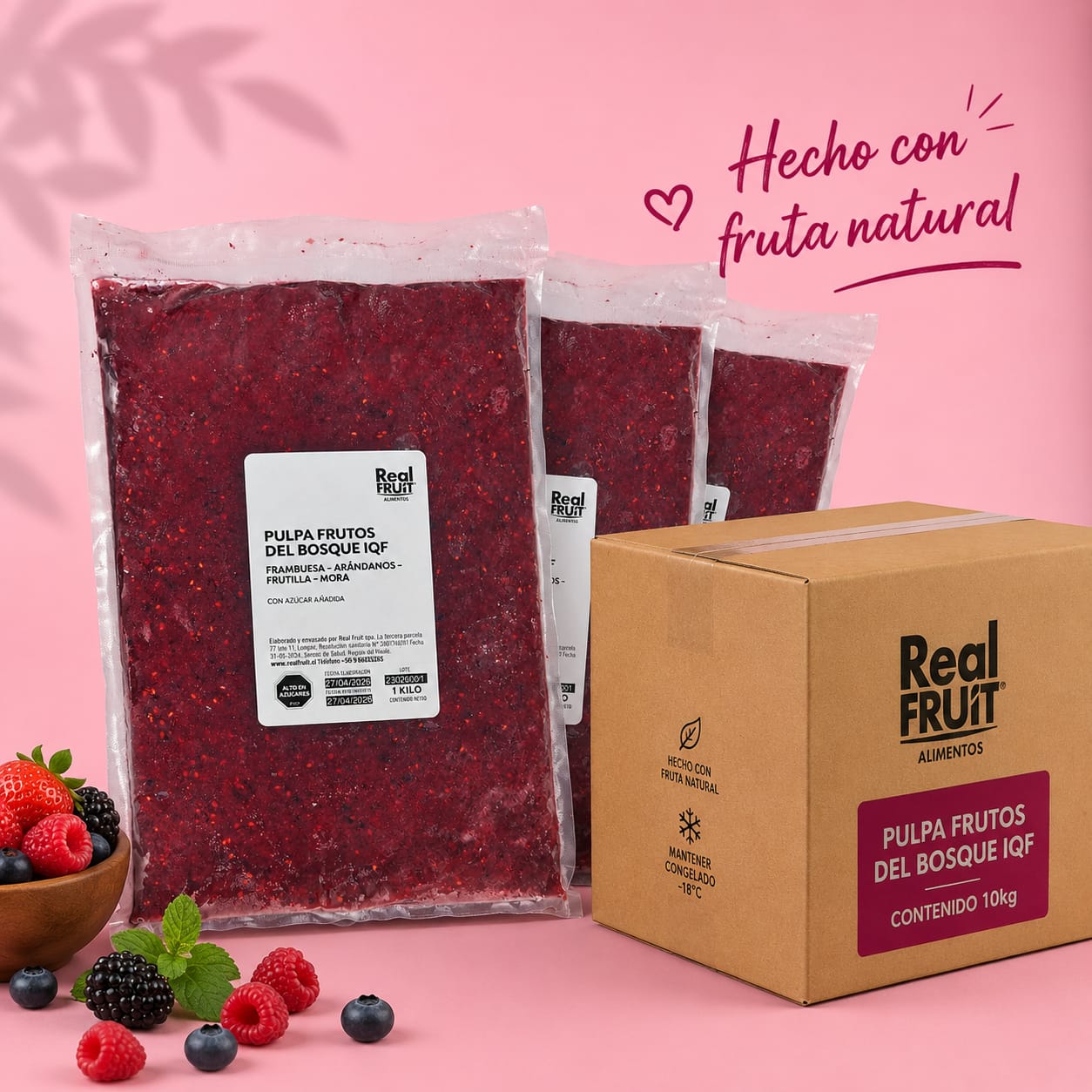 caja Pulpa frutos del bosque real fruit